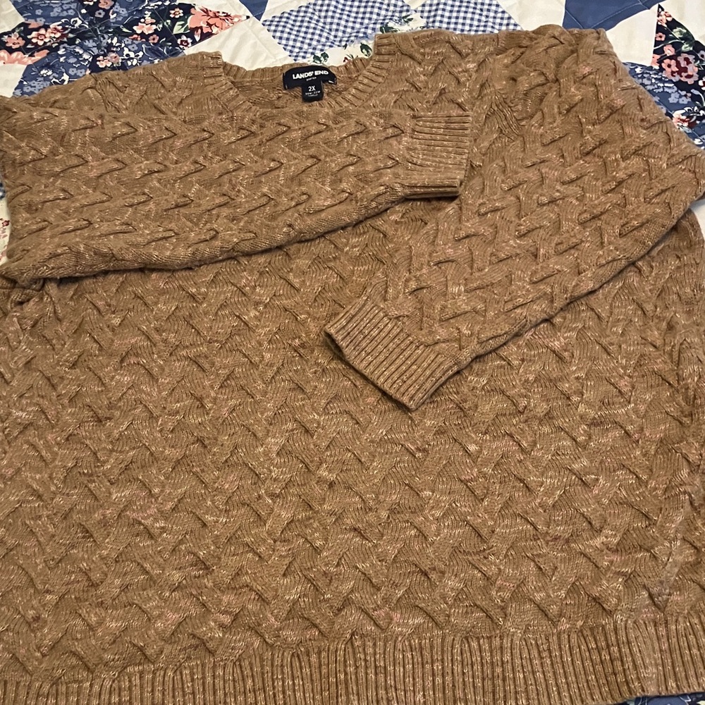 Lands' End Women’s Cable Knit Sweater - Picture 2 of 7